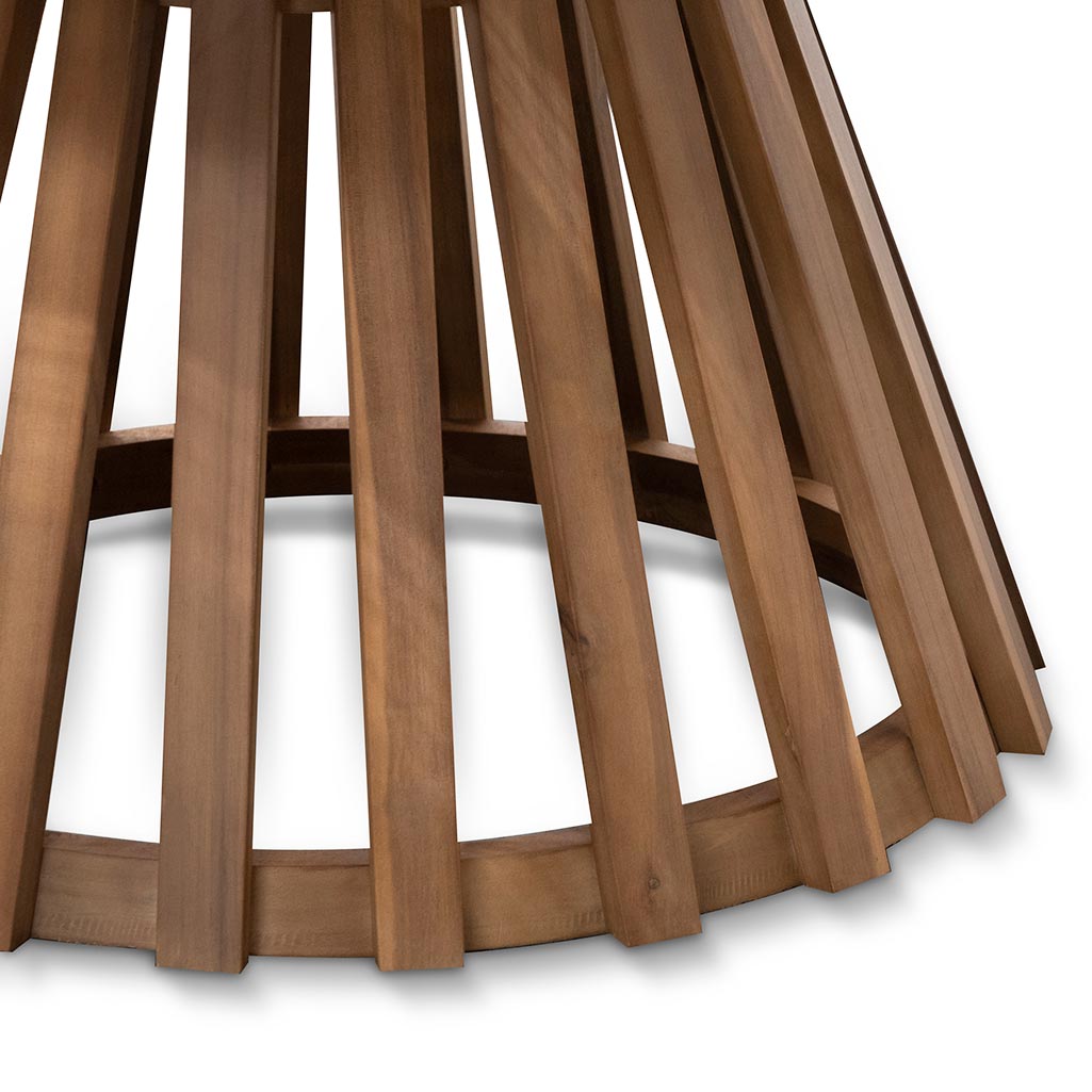 Fredrinn Round Outdoor Dining Table - Natural Light - Dining Tables