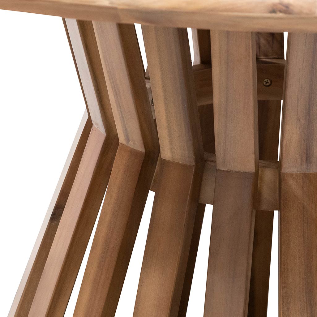 Fredrinn Round Outdoor Dining Table - Natural Light - Dining Tables