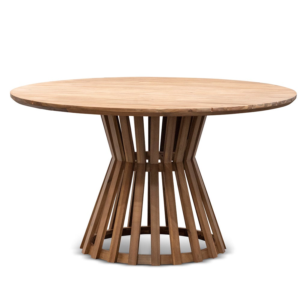 Fredrinn Round Outdoor Dining Table - Natural Light - Dining Tables