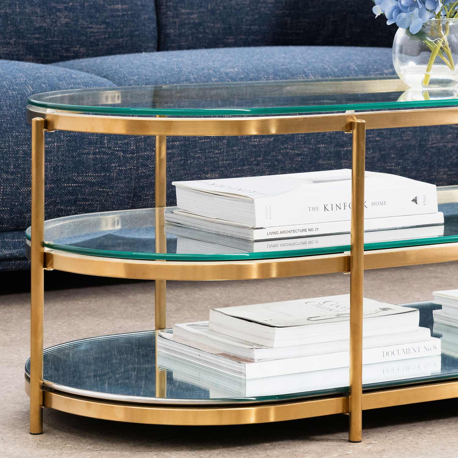 Gabriel Oval Glass Coffee Table - Coffee Table