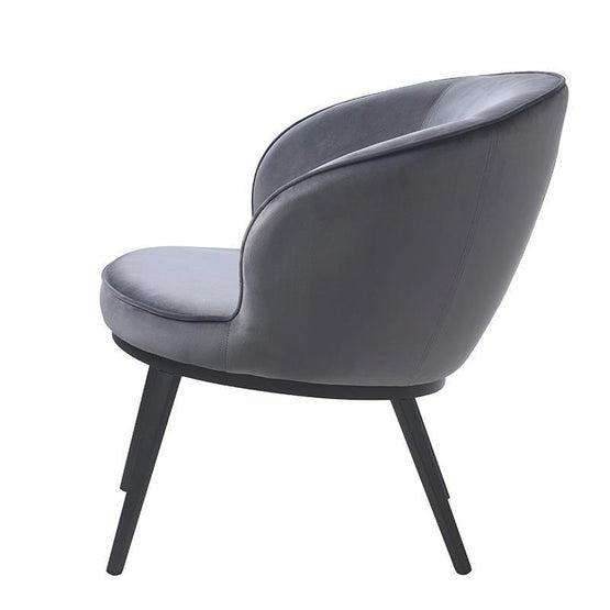 Giovanni Velvet Lounge Chair - Steel Grey - Armchairs