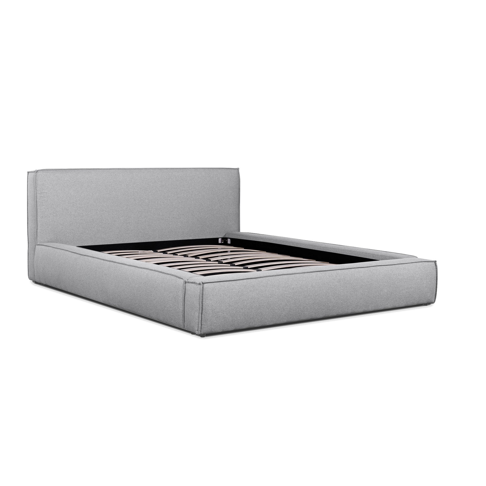Grace Fabric Queen Bed Frame - Pearl Grey - Beds