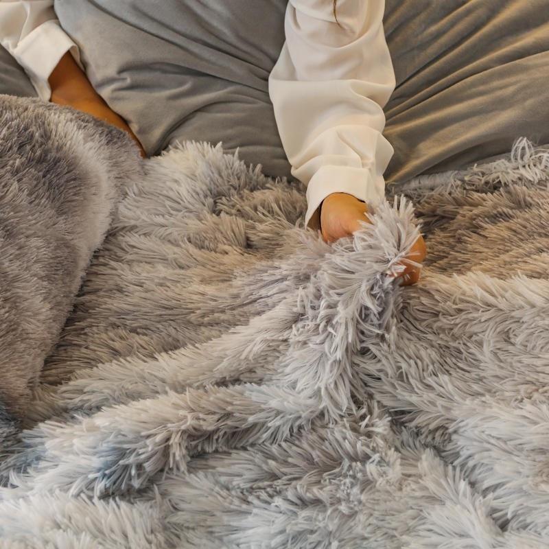 Gradient Grey/White Luxury Plush Duvet Cover Set - Duvet Covers