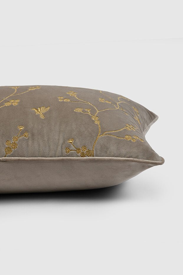 Healing Garden Velvet Lumbar Pillow Cover , Beige - Pillow Covers