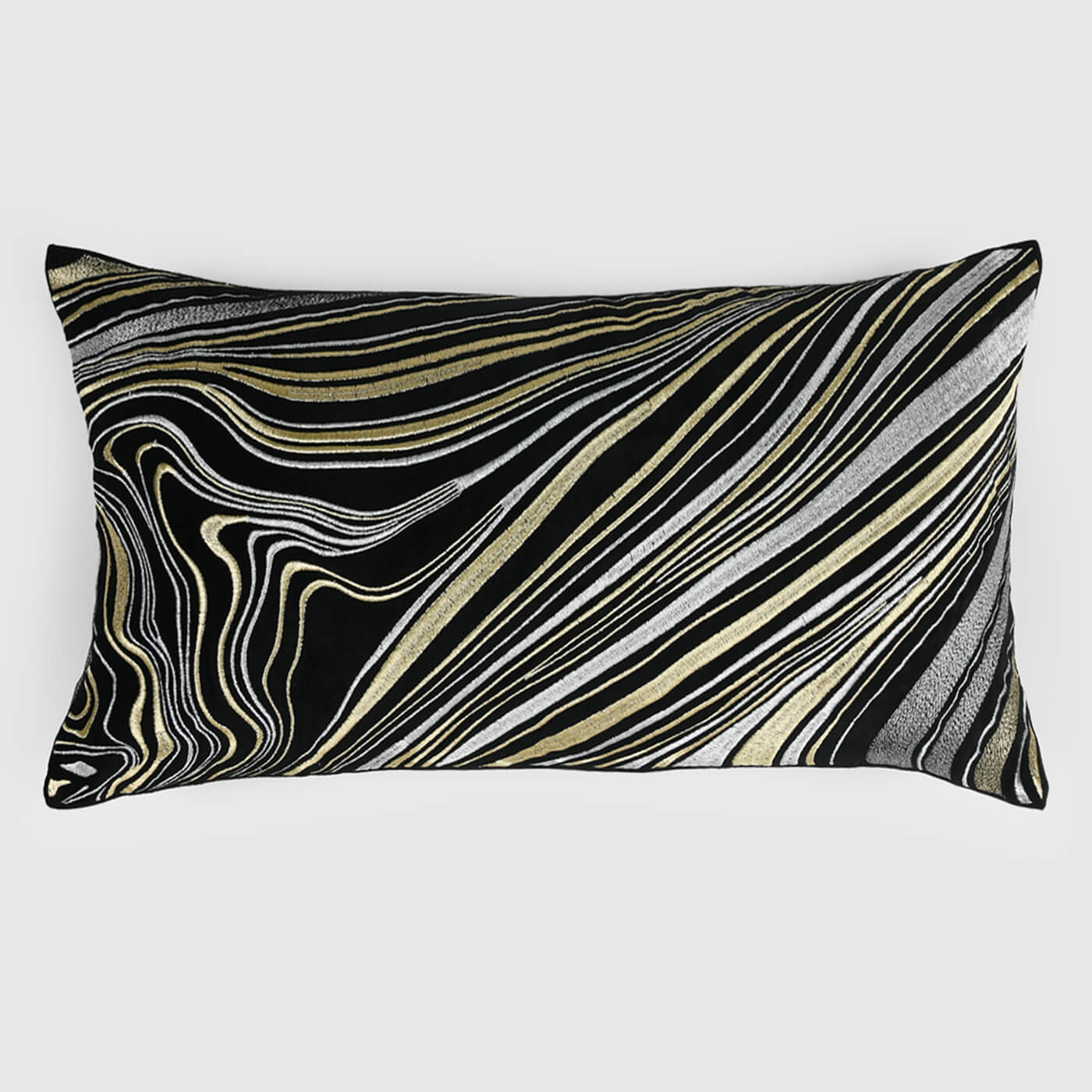 Heiress Oblong Embroidered Black Pillow Cover - Pillow Covers