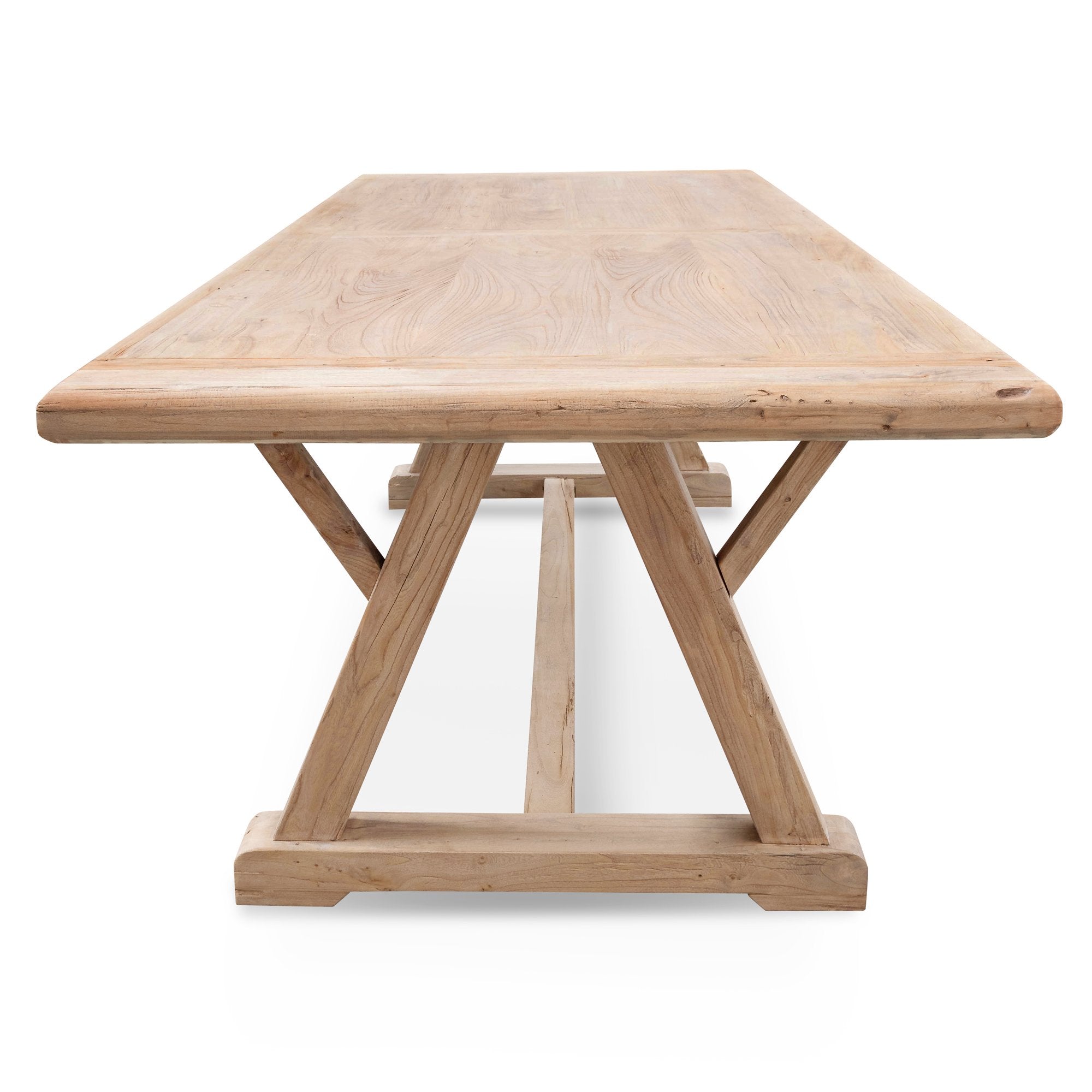 Hercules 8 Seater Reclaimed Elm Wood 2.4m Dining Table - Dining Tables