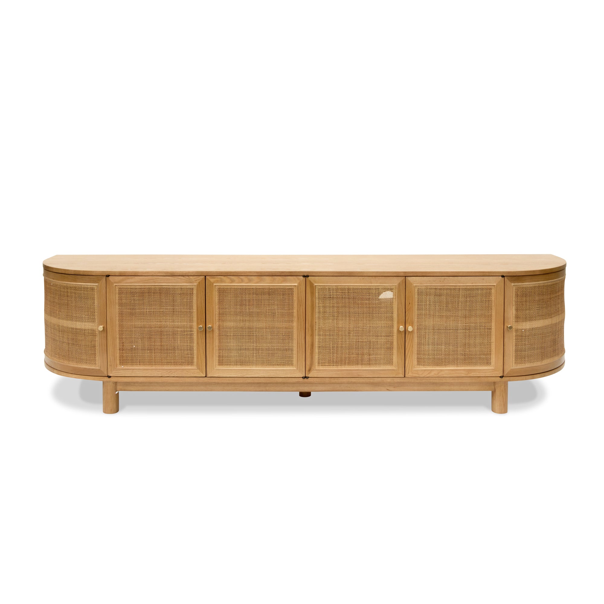 Isla Rattan Doors TV Stand - Natural Oak - TV Units