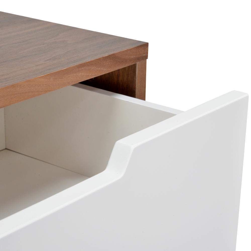 Ivy Wooden Bedside Table - Walnut - Bedside Tables