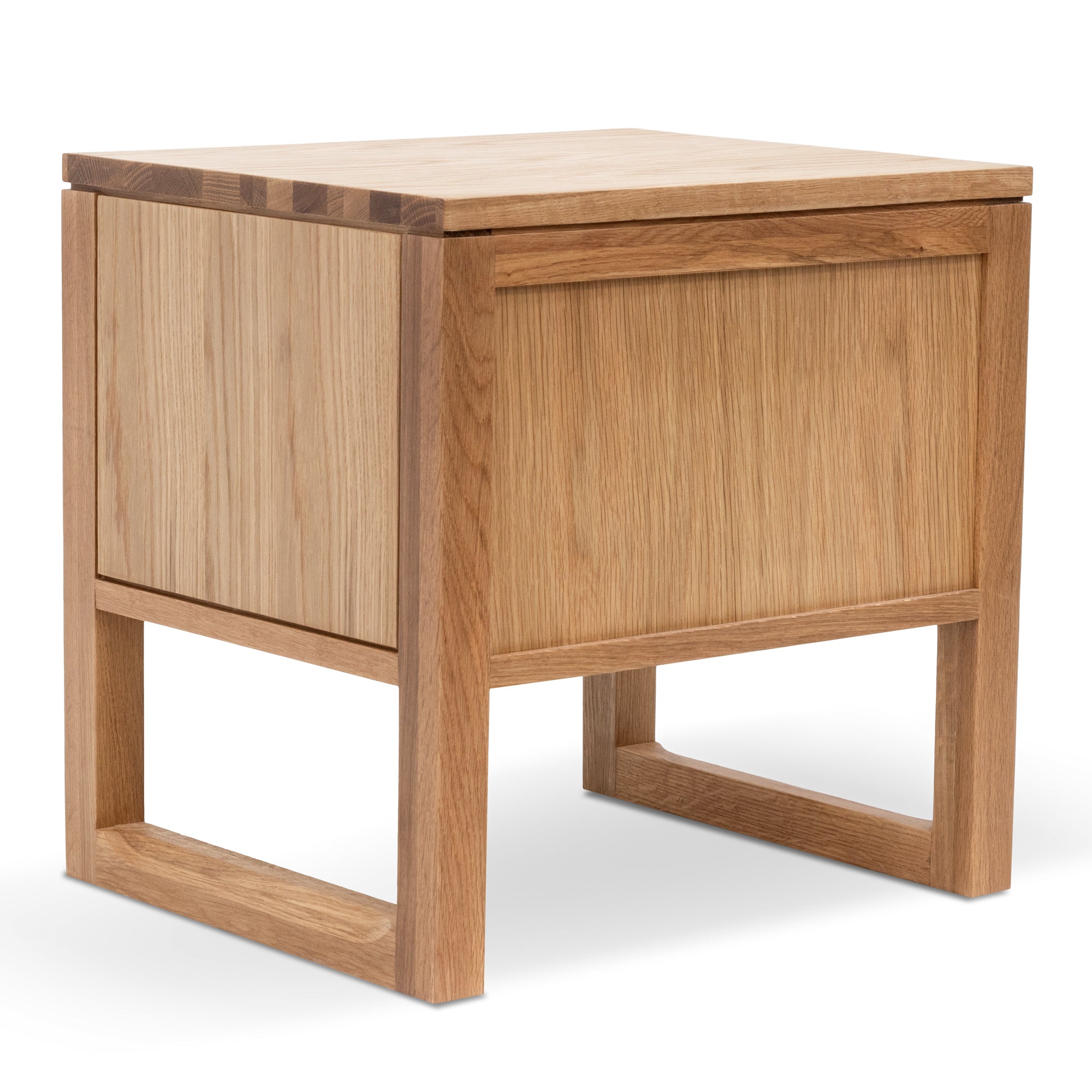 Jeffs 2 Drawer Wooden Bedside Table - Natural Oak - Bedside Tables