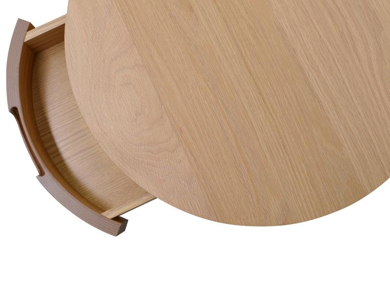Jensen Scandinavian Oak Lamp Side Table with Drawers - Natural - Bedside Tables