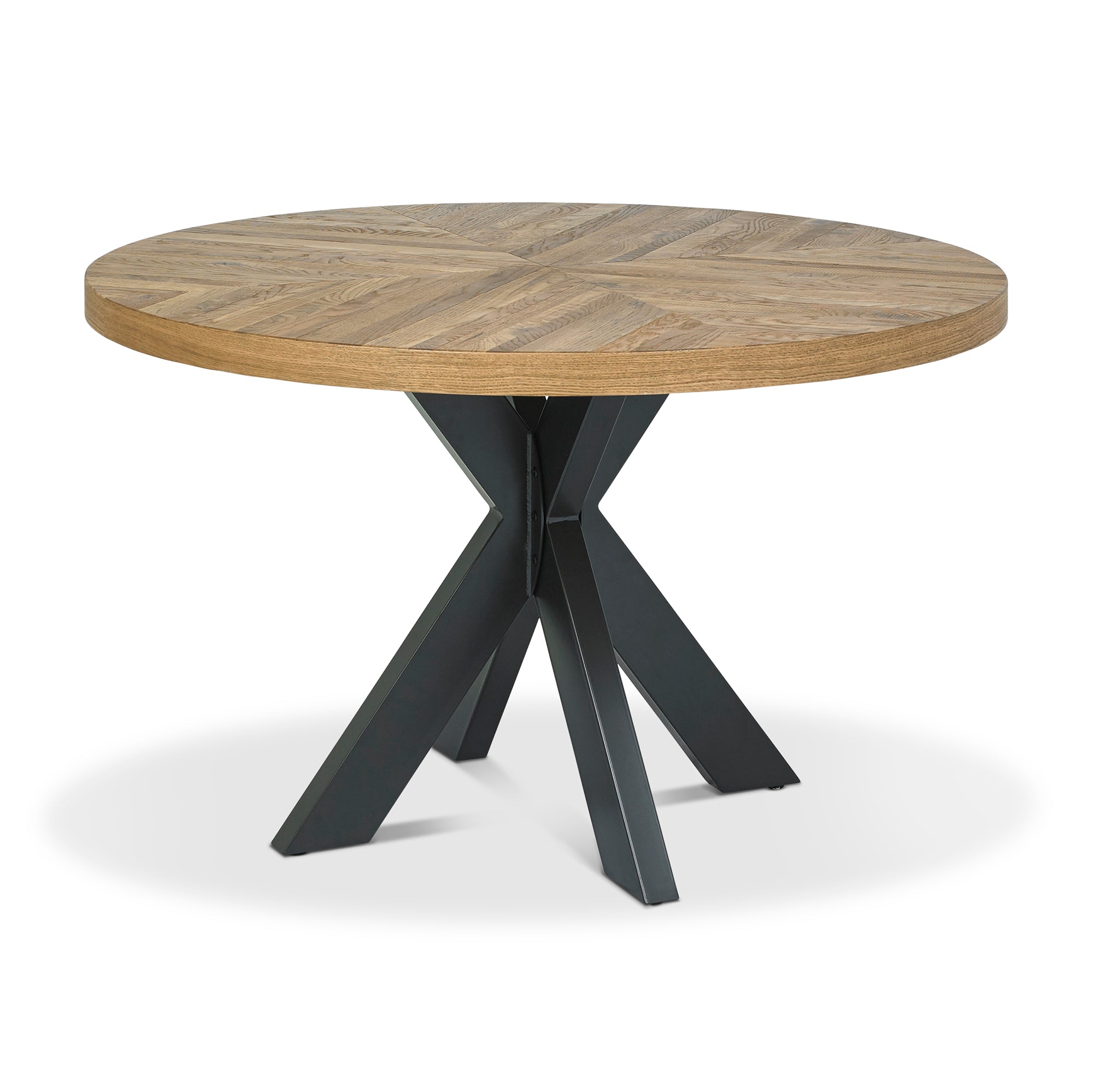 Jerry 4 Seater Round Dining Table - European Knotty Oak - Dining Tables