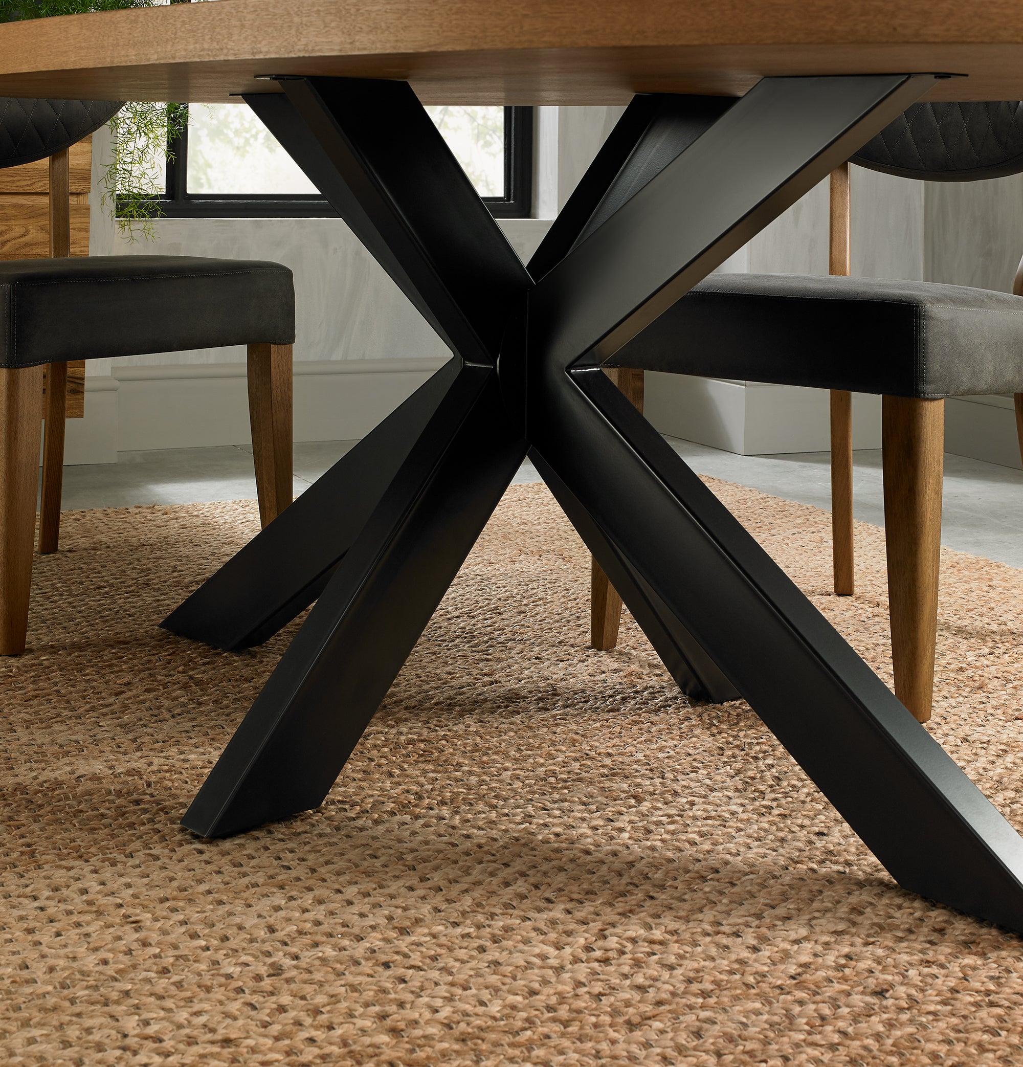 Jerryi 6 Seater Dining Table - European Knotty Oak - Dining Tables