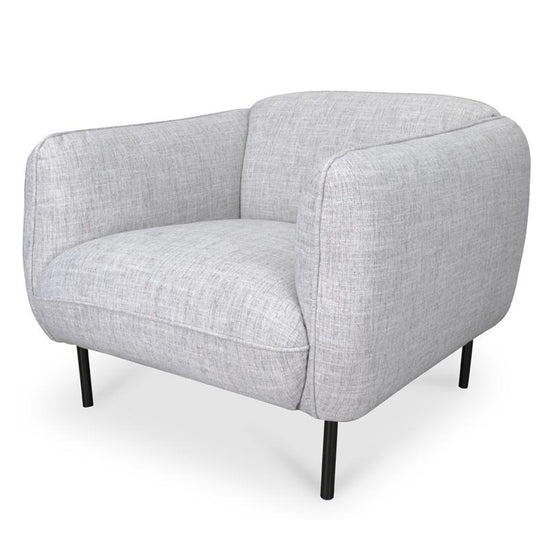 Jocelyn Armchair - Light Spec Grey with Black Metal Legs - Armchairs