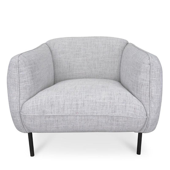 Jocelyn Armchair - Light Spec Grey with Black Metal Legs - Armchairs