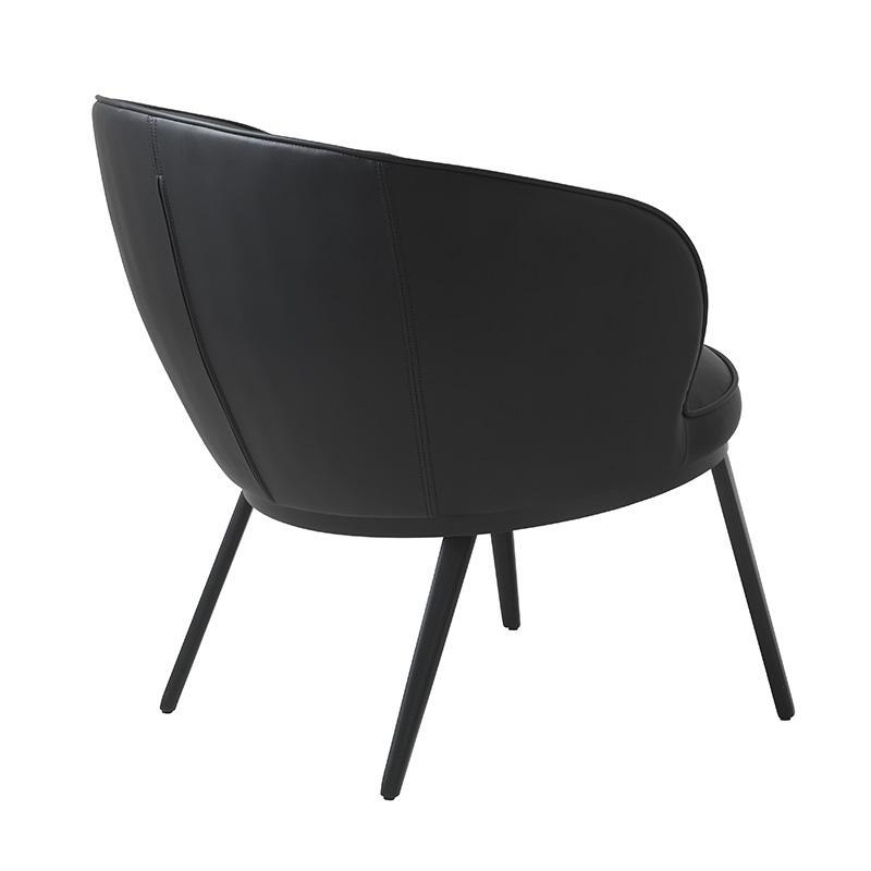 Johns Faux Leather Lounge Chair - Black - Dining Chairs