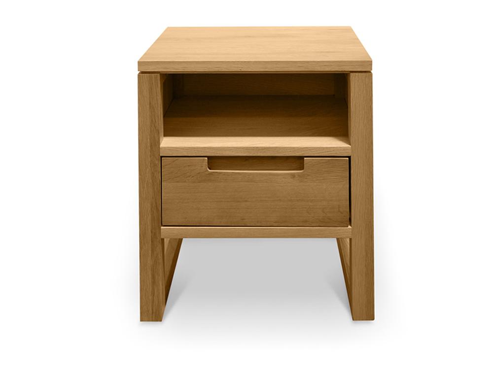 Karter Wooden Bedside Table w/ Drawer - Natural Oak - Bedside Tables