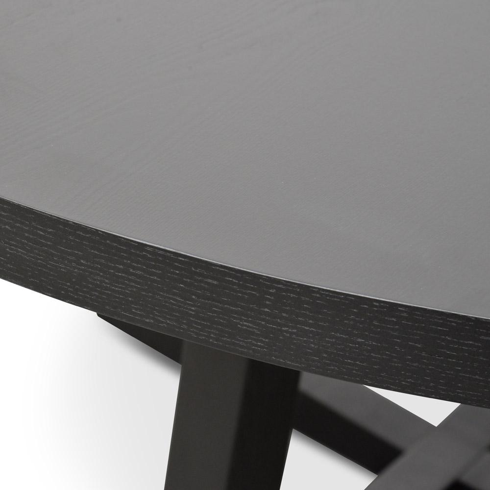 Leo 1.5m Round Wooden Dining Table - Black - Dining Tables