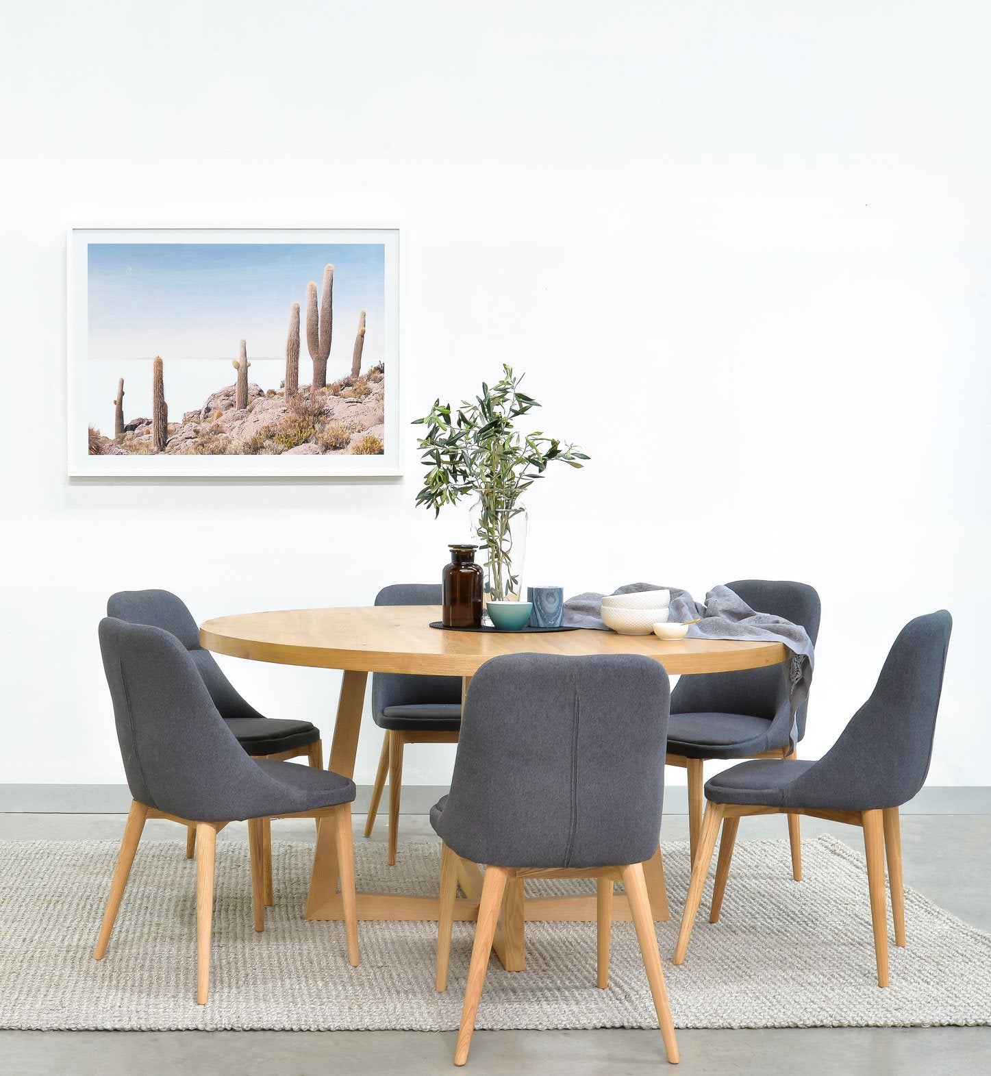 Leo 1.5m Round Wooden Dining Table - Natural - Dining Tables
