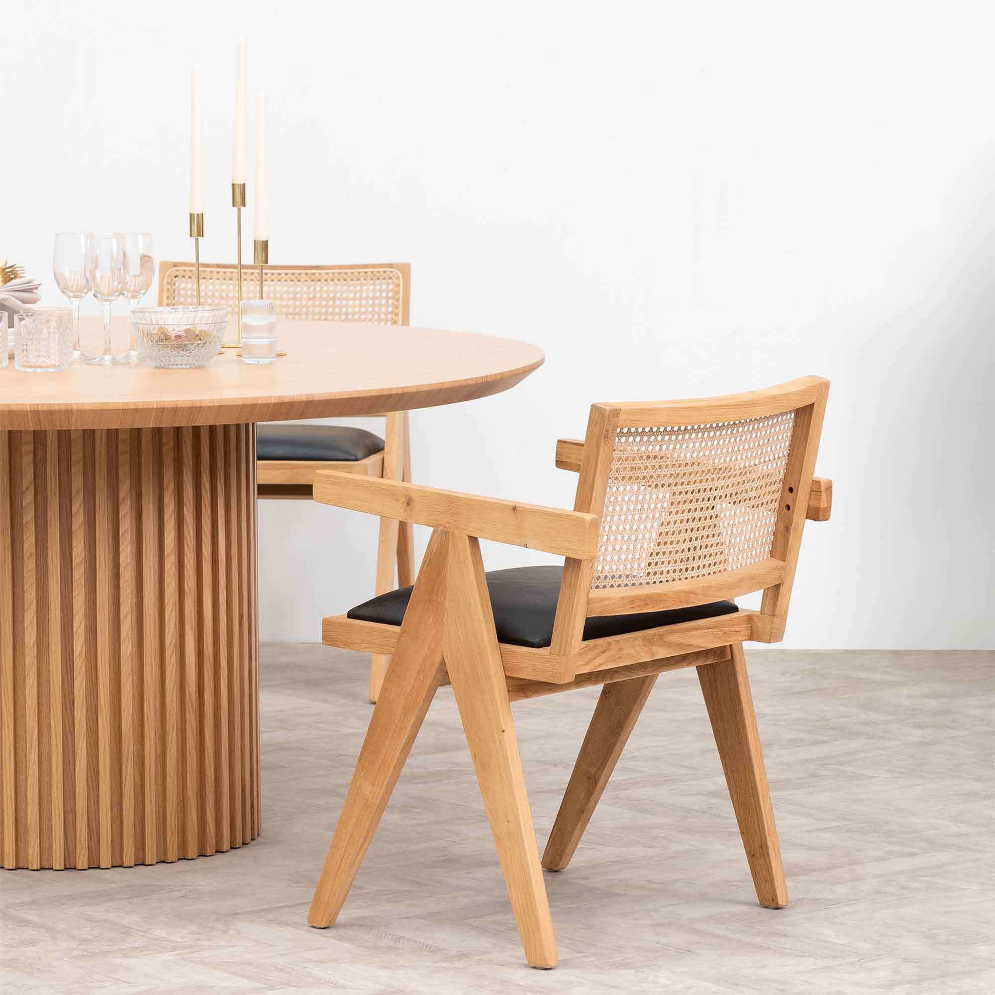 Leo Rattan Dining Chair - Natural - Dining Chairs