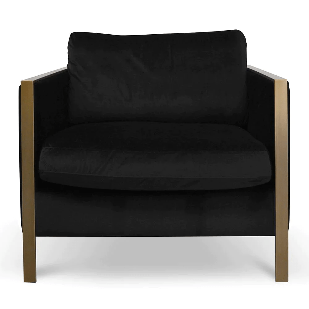 Leona Armchair Black Velvet - Armchairs