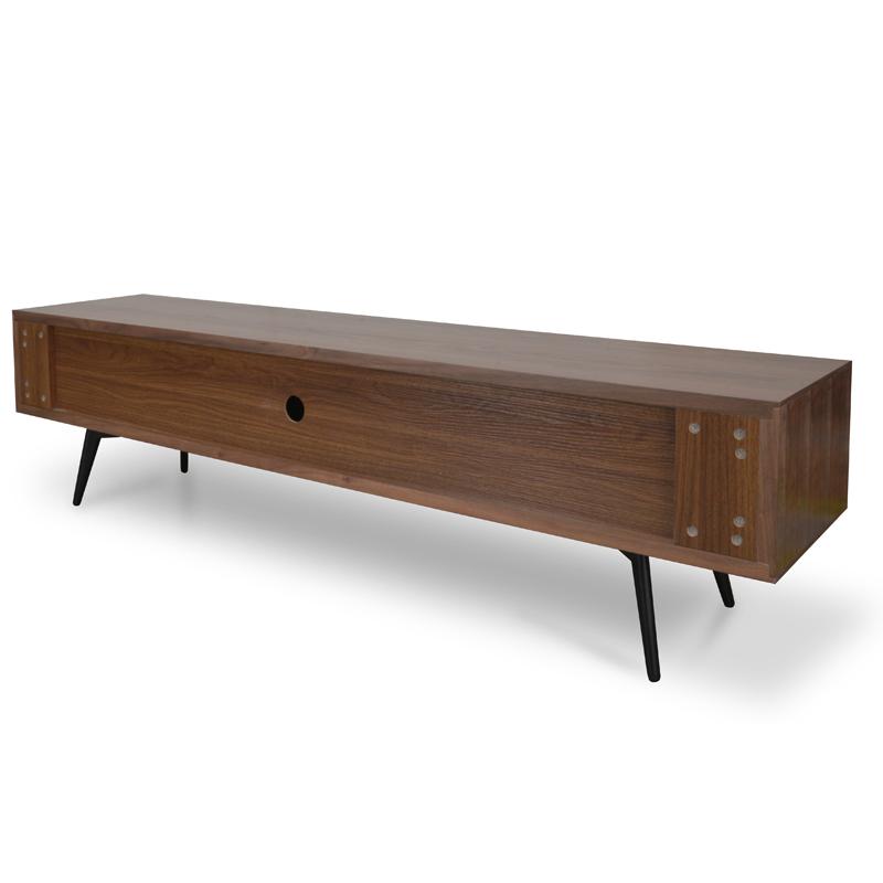 Liam Wooden TV Stand With Black Matte Drawers - Walnut - TV Units