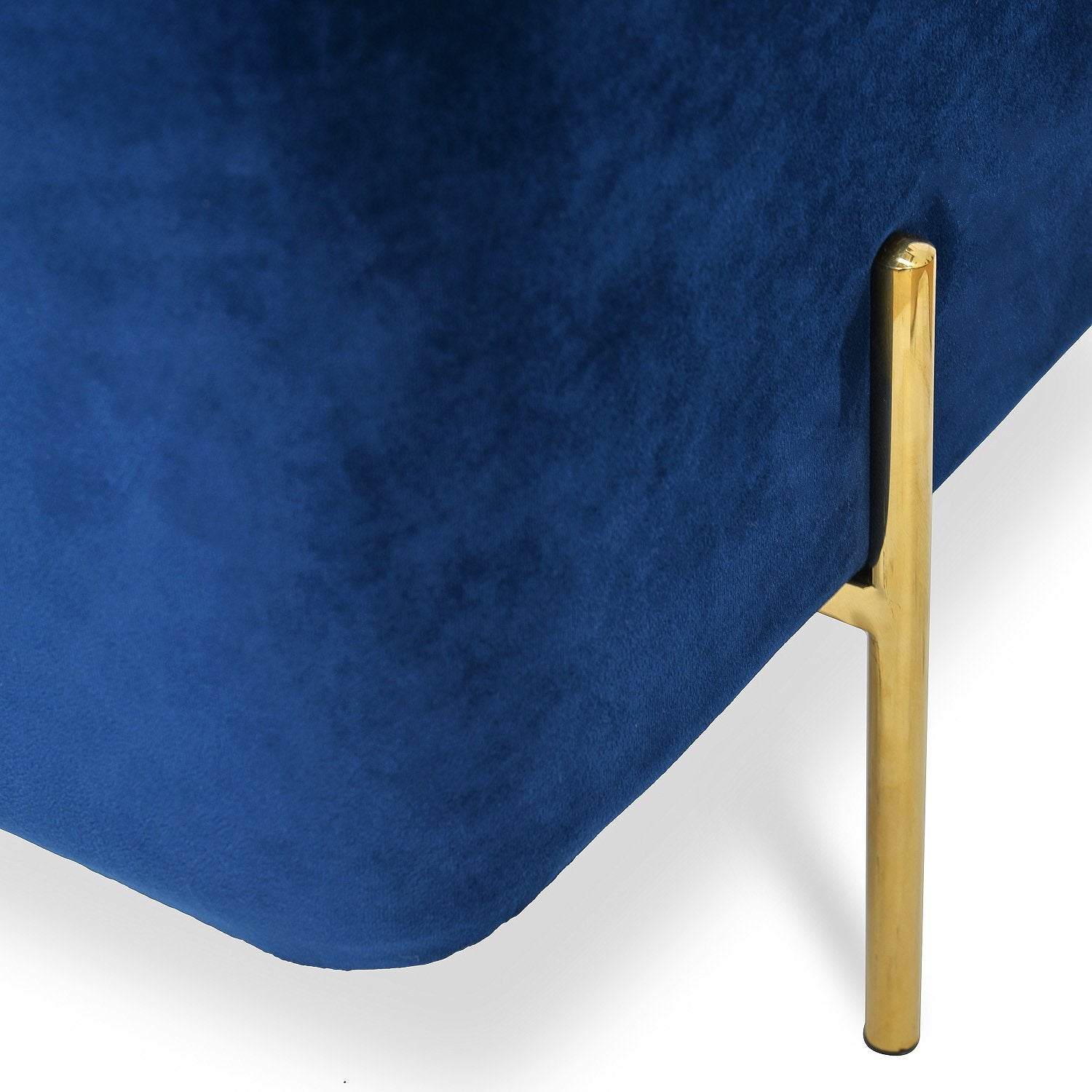 Lila Ottoman - Blue Velvet Seat - Ottomans