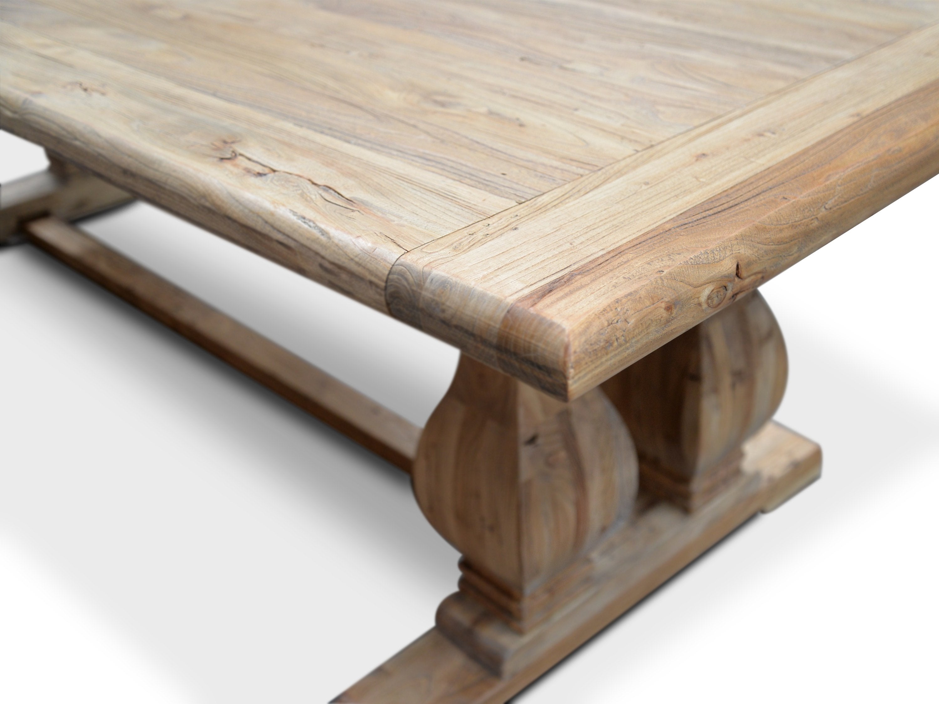 Lima Oak Wood 3m Dining Table - Rustic Natural - Dining Tables