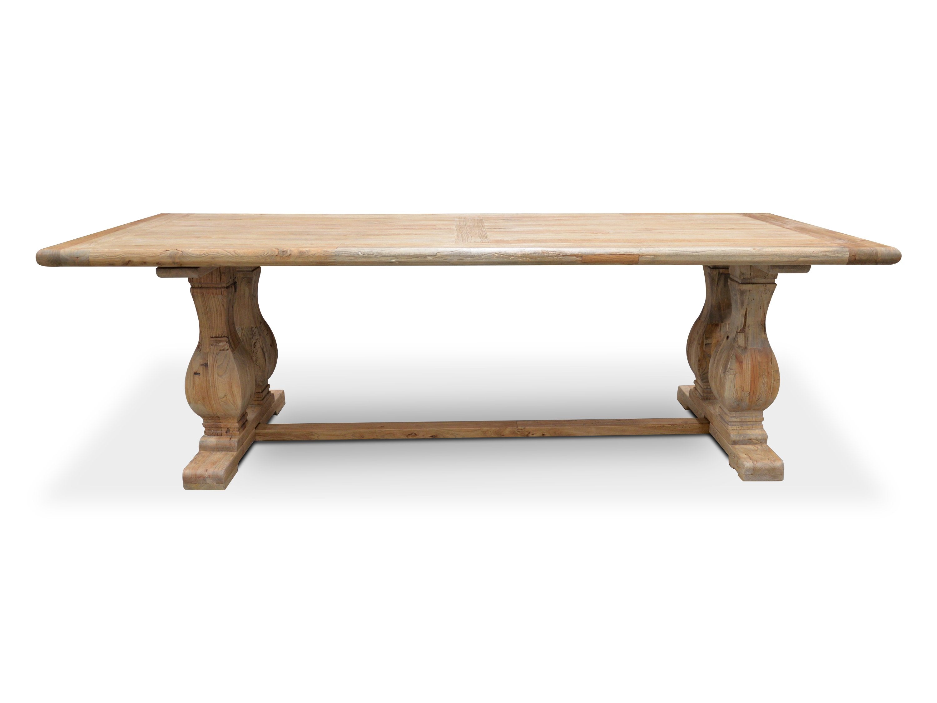 Lima Oak Wood 3m Dining Table - Rustic Natural - Dining Tables