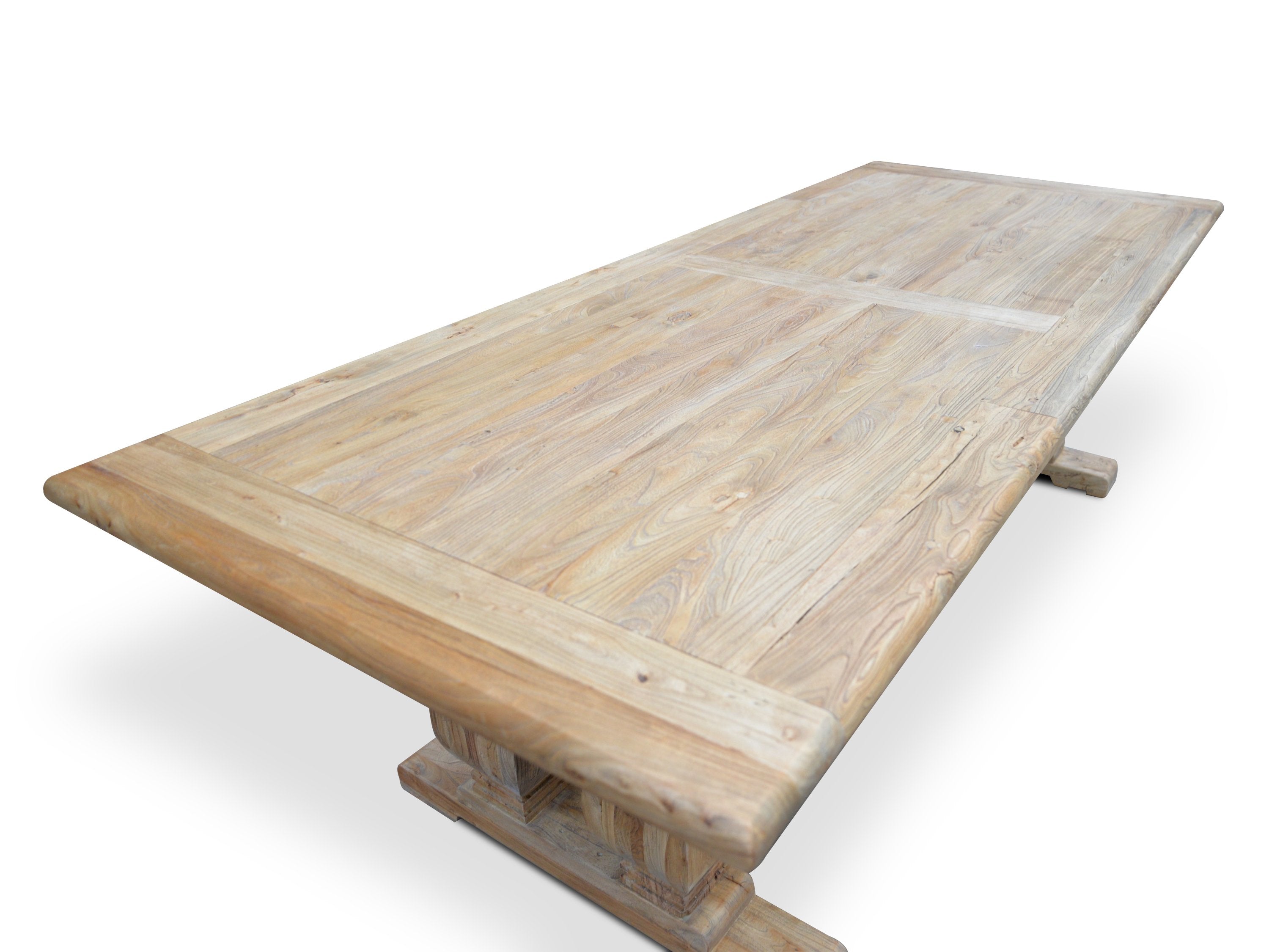 Lima Oak Wood 3m Dining Table - Rustic Natural - Dining Tables