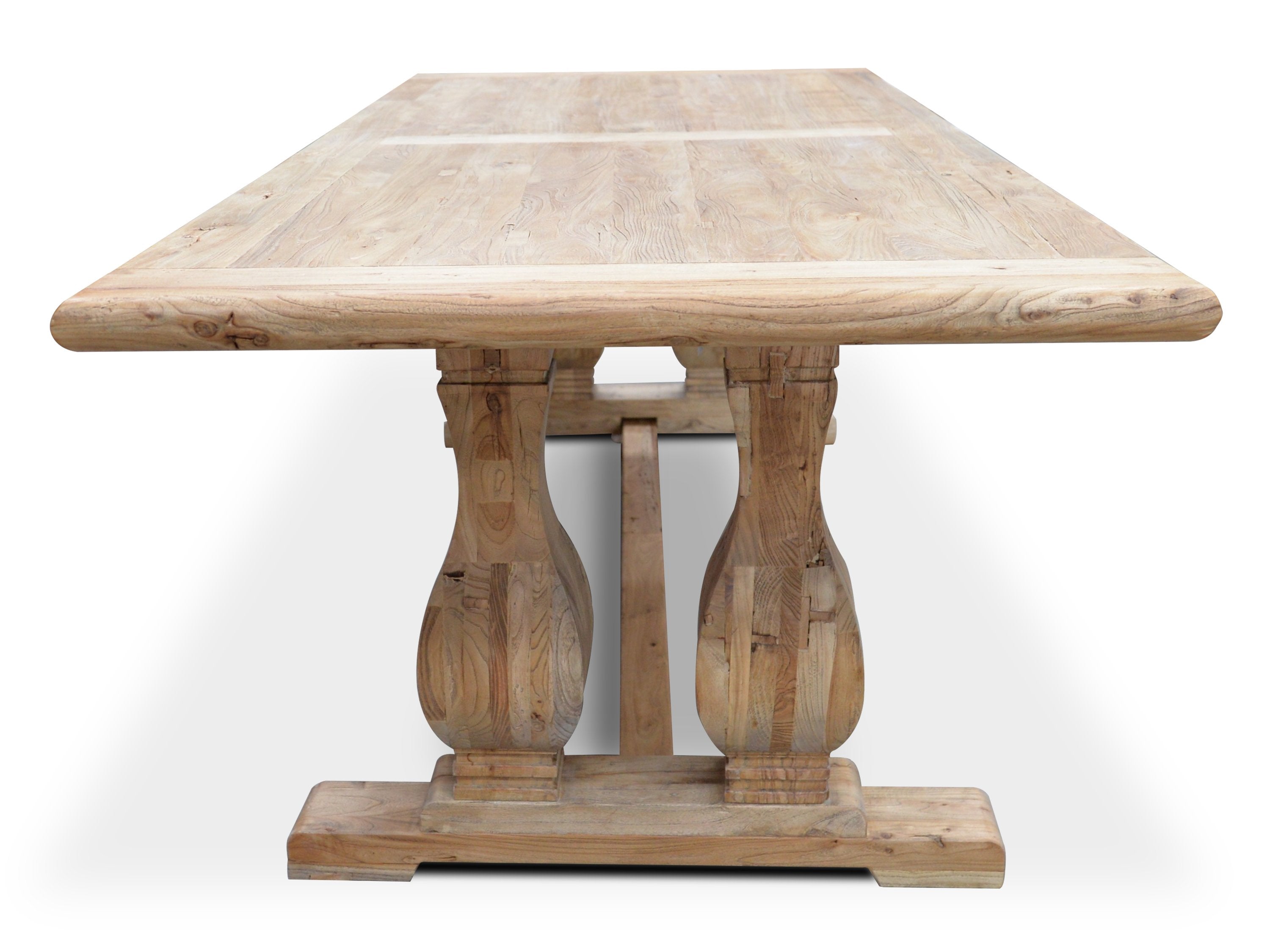 Lima Oak Wood 3m Dining Table - Rustic Natural - Dining Tables