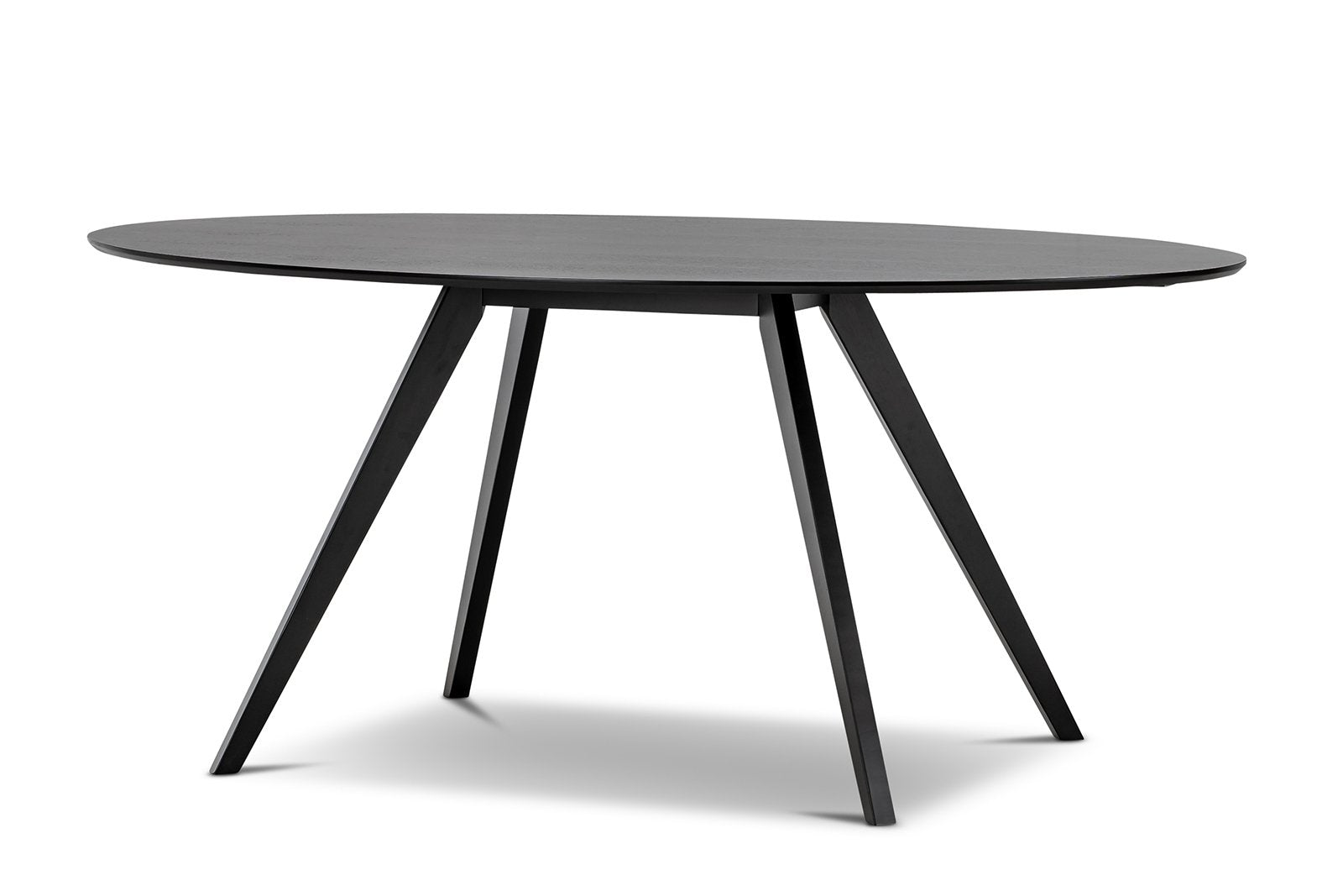 Lint 1.8m Oval Oak Dining Table - Black - Dining Tables