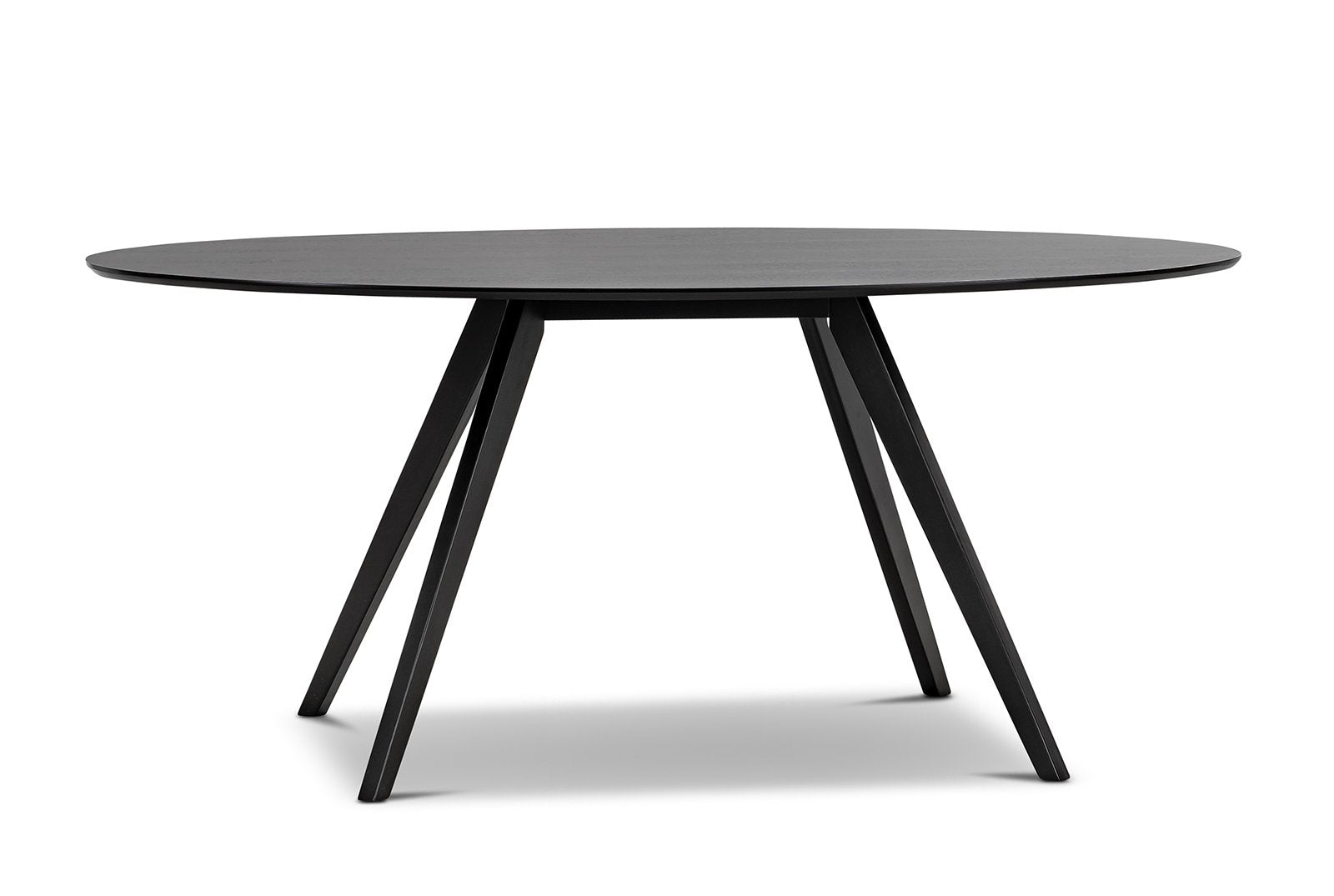 Lint 1.8m Oval Oak Dining Table - Black - Dining Tables
