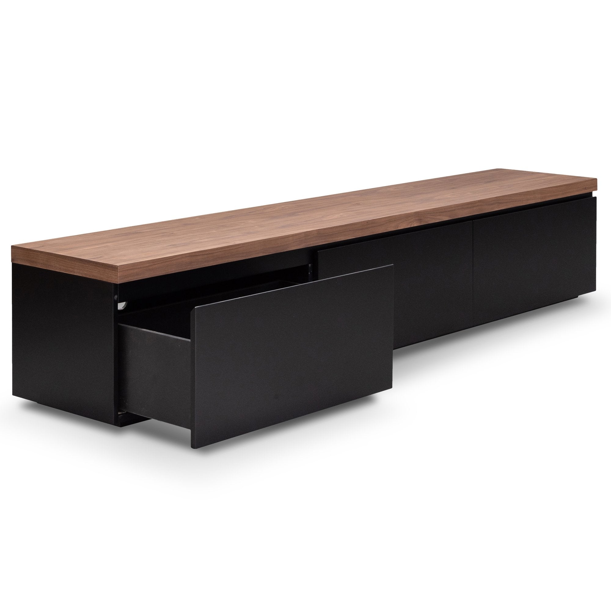 Lucas Black TV Stand - Walnut Top - TV Units