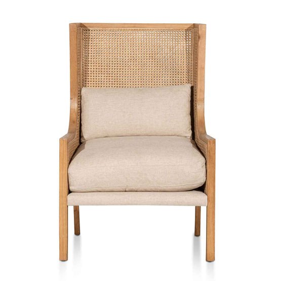 Lucas Wingback Rattan Armchair - Distress Natural - Sand White - Armchairs