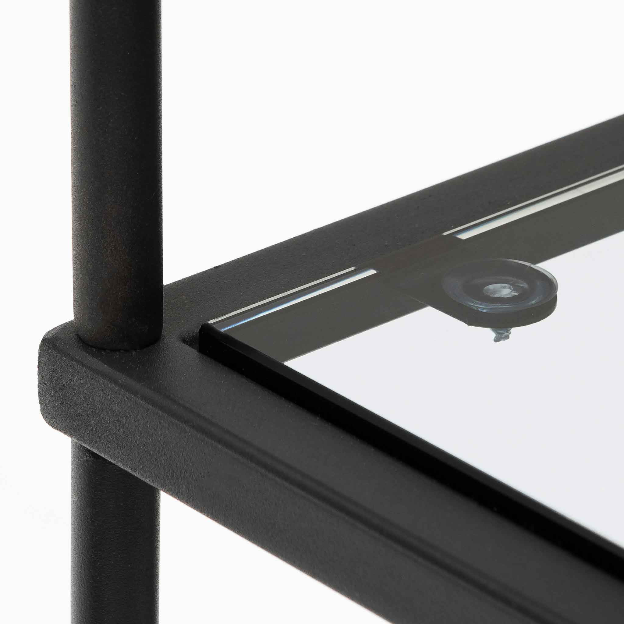 Luka Grey Glass Console Table - Black Base - Console