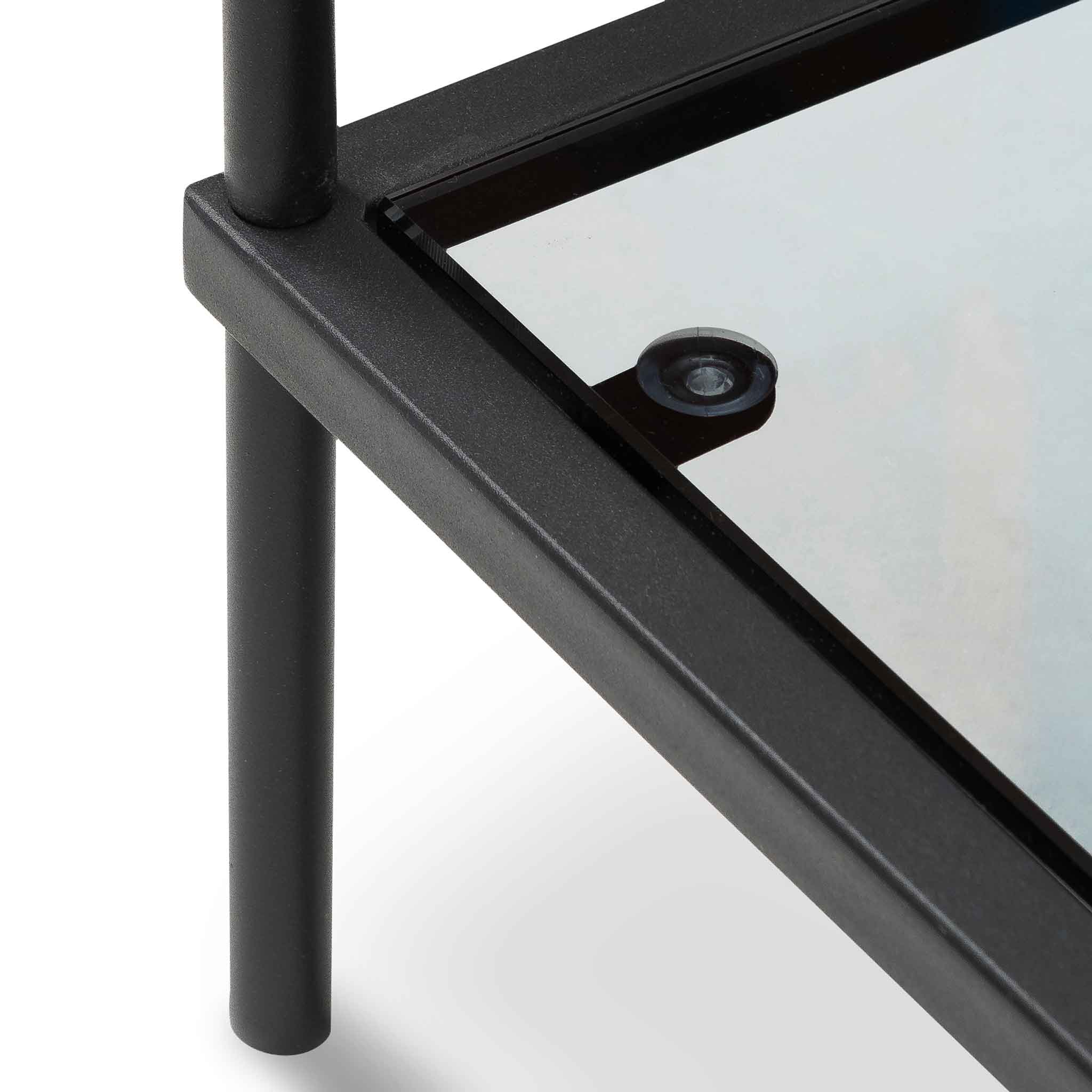 Luka Grey Glass Console Table - Black Base - Console