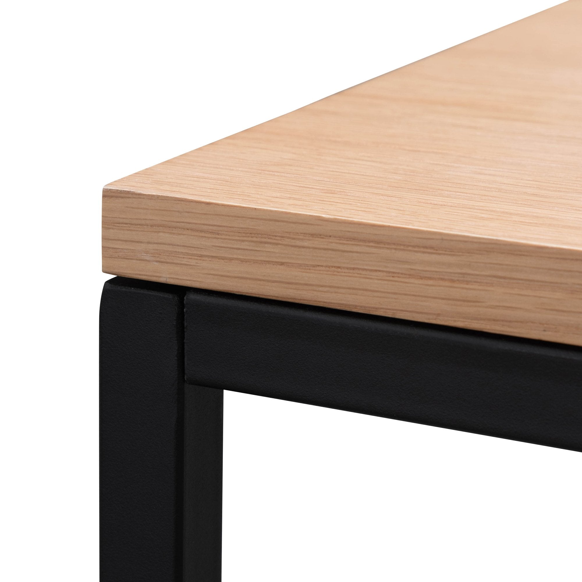 Luna 1.2m Natural Wood Console Table - Black - Console
