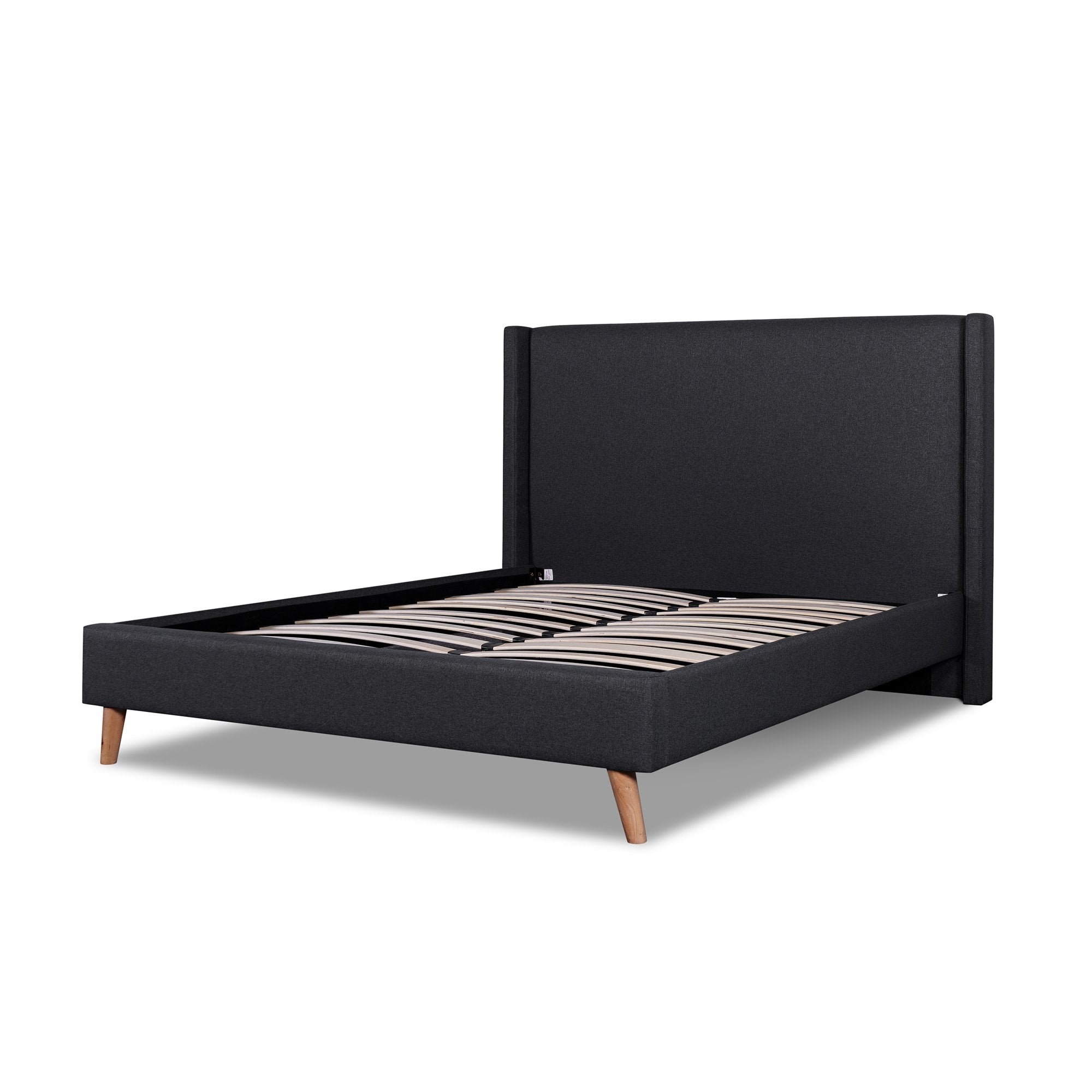 Luna Queen Fabric Bed Frame - Black - Beds