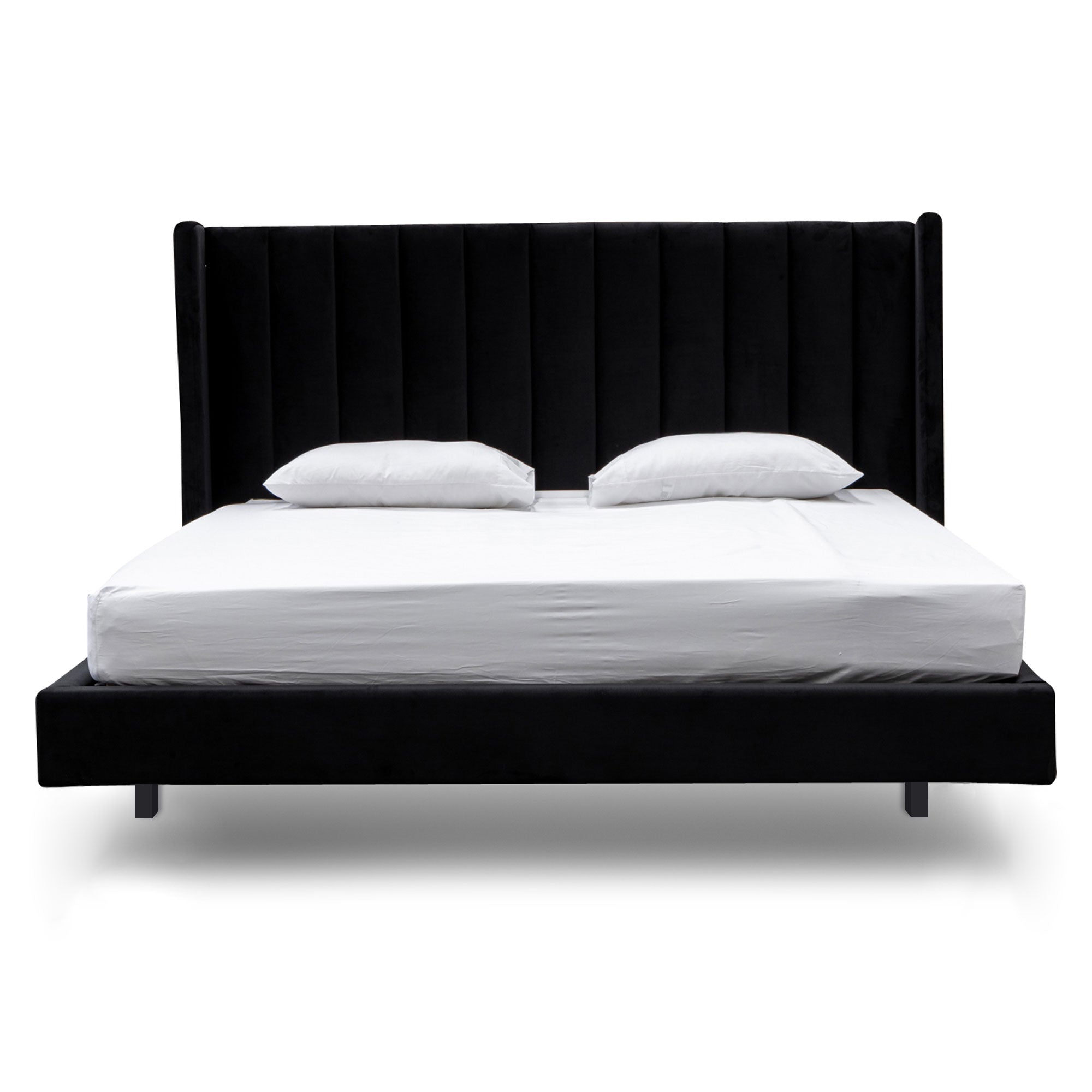 Mark King Bed Frame - Black Velvet - Beds