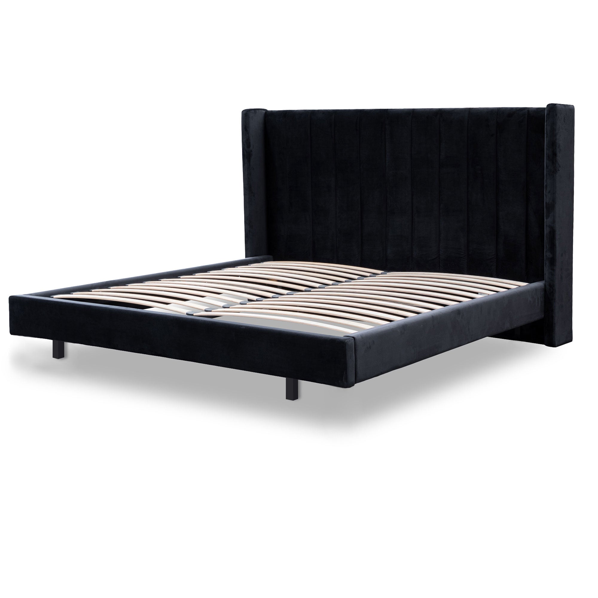 Mark King Bed Frame - Black Velvet - Beds