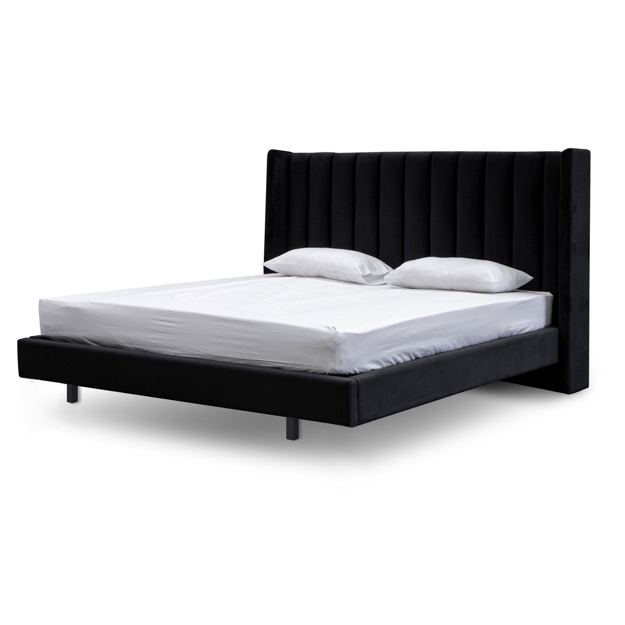 Mark King Bed Frame - Black Velvet - Beds