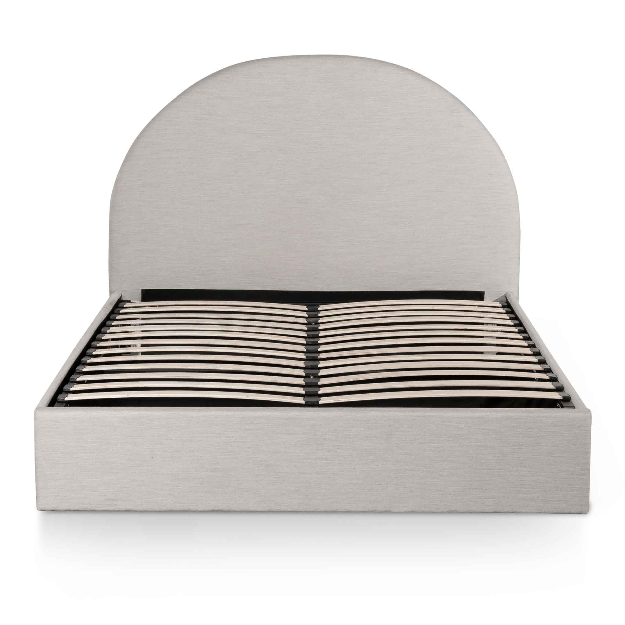 Maximus Fabric Queen Bed - Pepper Grey Linen - Beds