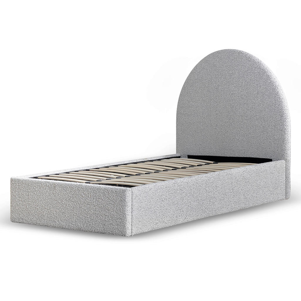 Maximus Single Bed Frame - Pepper Boucle with Storage - Beds