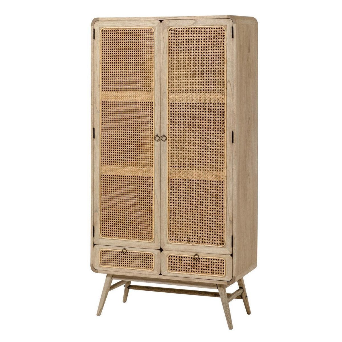 Maya Rattan Beech Tall Cabinet - Natural - Dressers