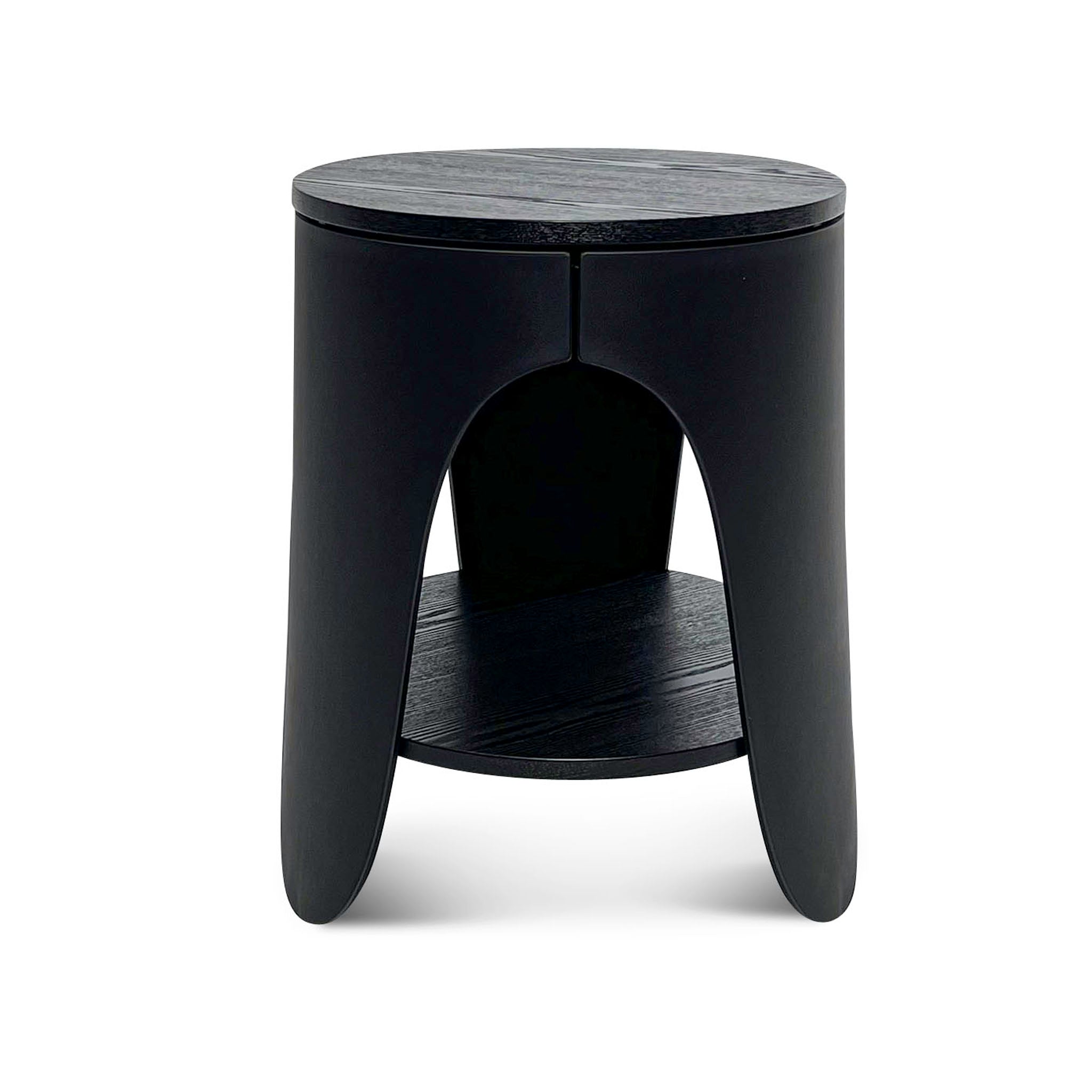 Milani Round Side Table - Full Black - Bedside Tables