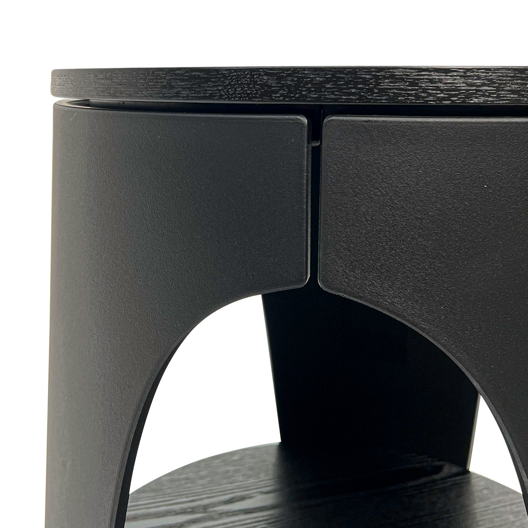 Milani Round Side Table - Full Black - Bedside Tables