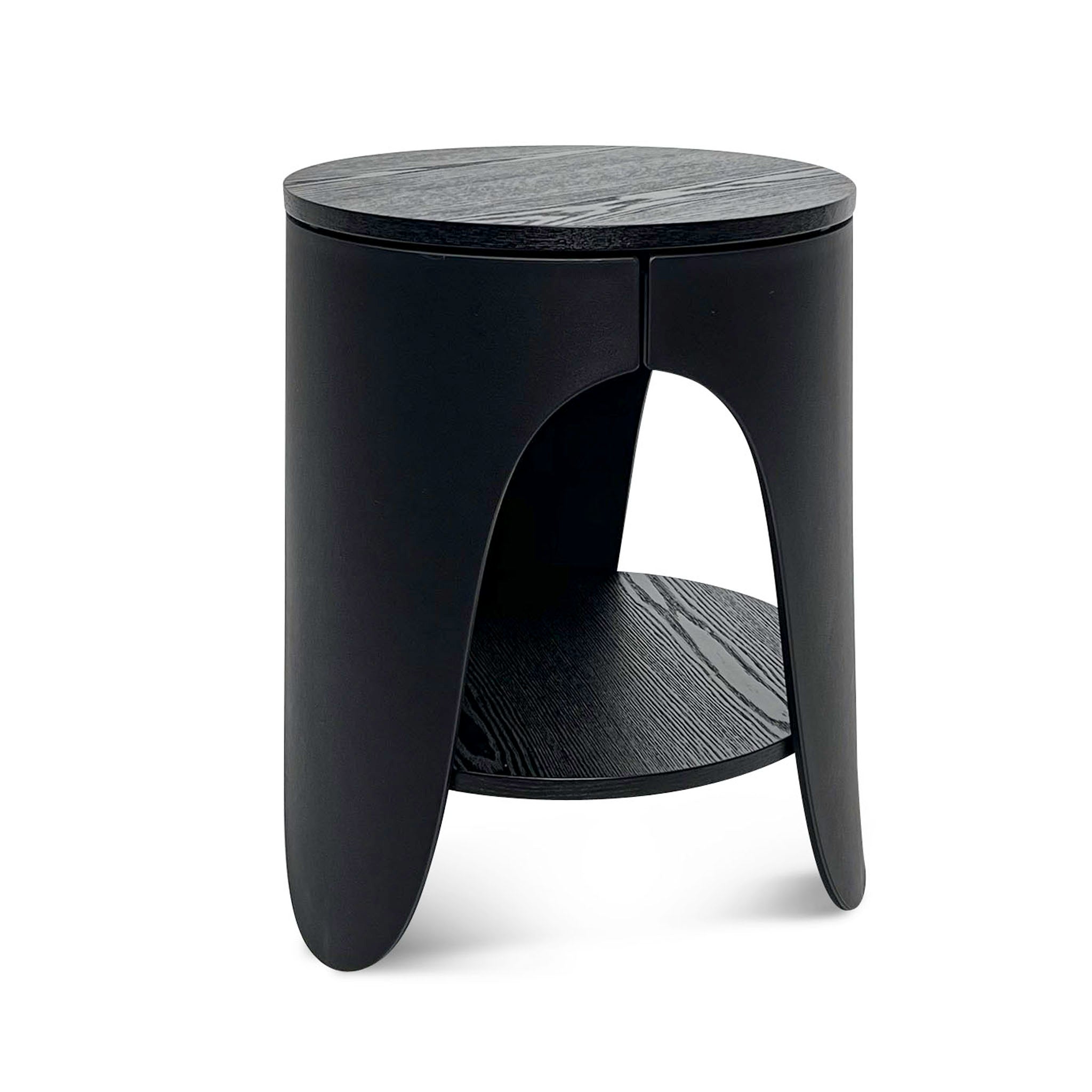 Milani Round Side Table - Full Black - Bedside Tables