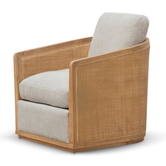 Miles Wooden Armchair - Greige - Armchairs