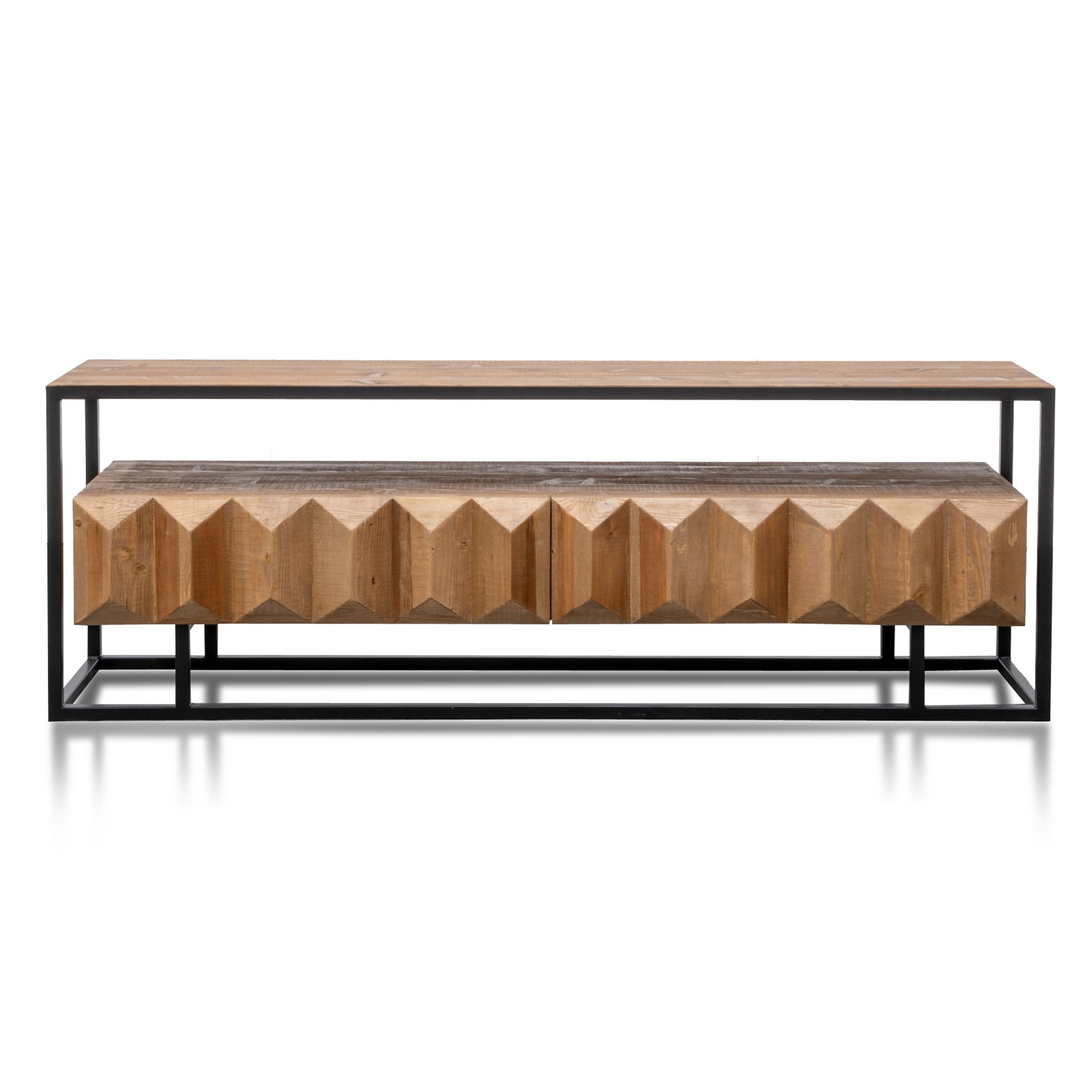 Natalie TV Entertainment Unit - Natural with Black Frame - TV Units