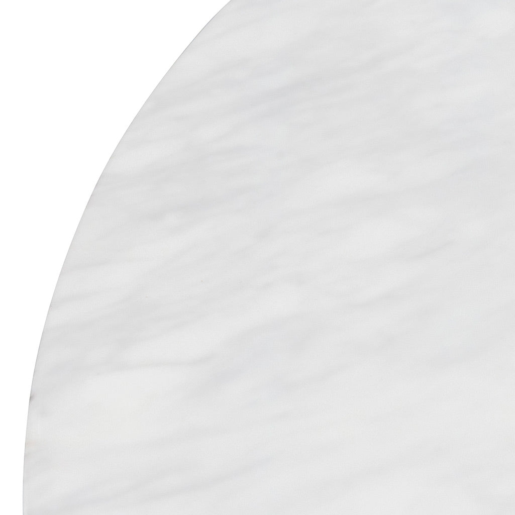 Nemo 1.2m Round Marble Dining Table - White - Dining Tables